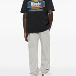 T-shirt con stampa del logo in nero Rhude - uomo 
