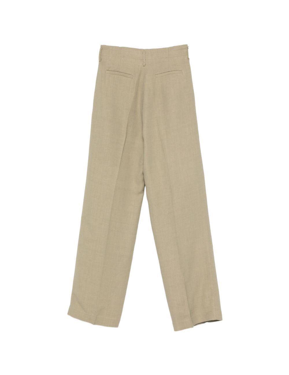 Pantaloni con pieghe stirate in verde Antonelli - donna 