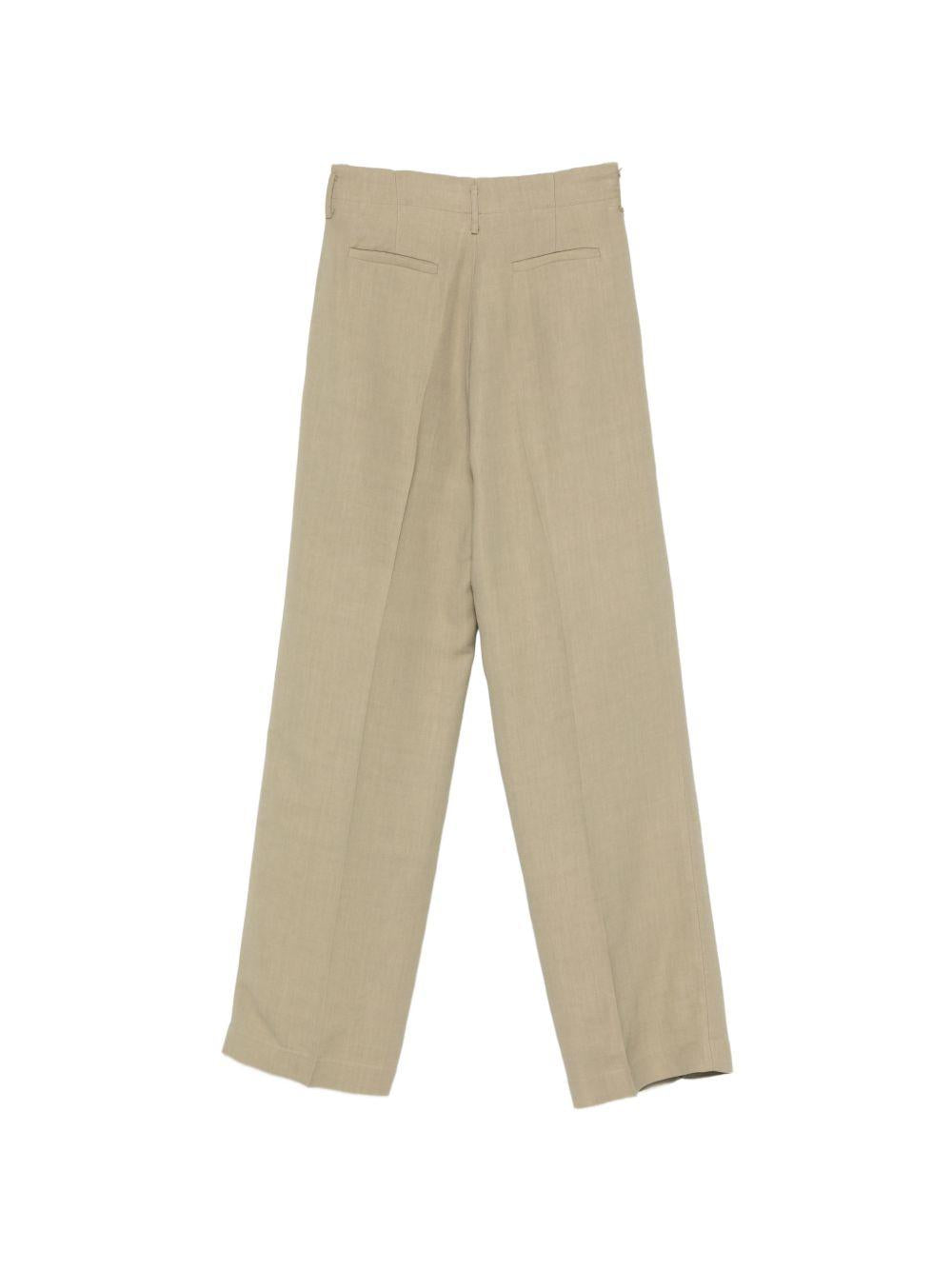 Pantaloni con pieghe stirate in verde Antonelli - donna 
