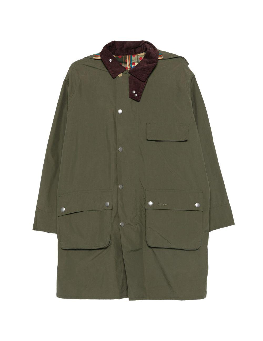 Cappotto con tasche in verde Barbour x paul smith - uomo 