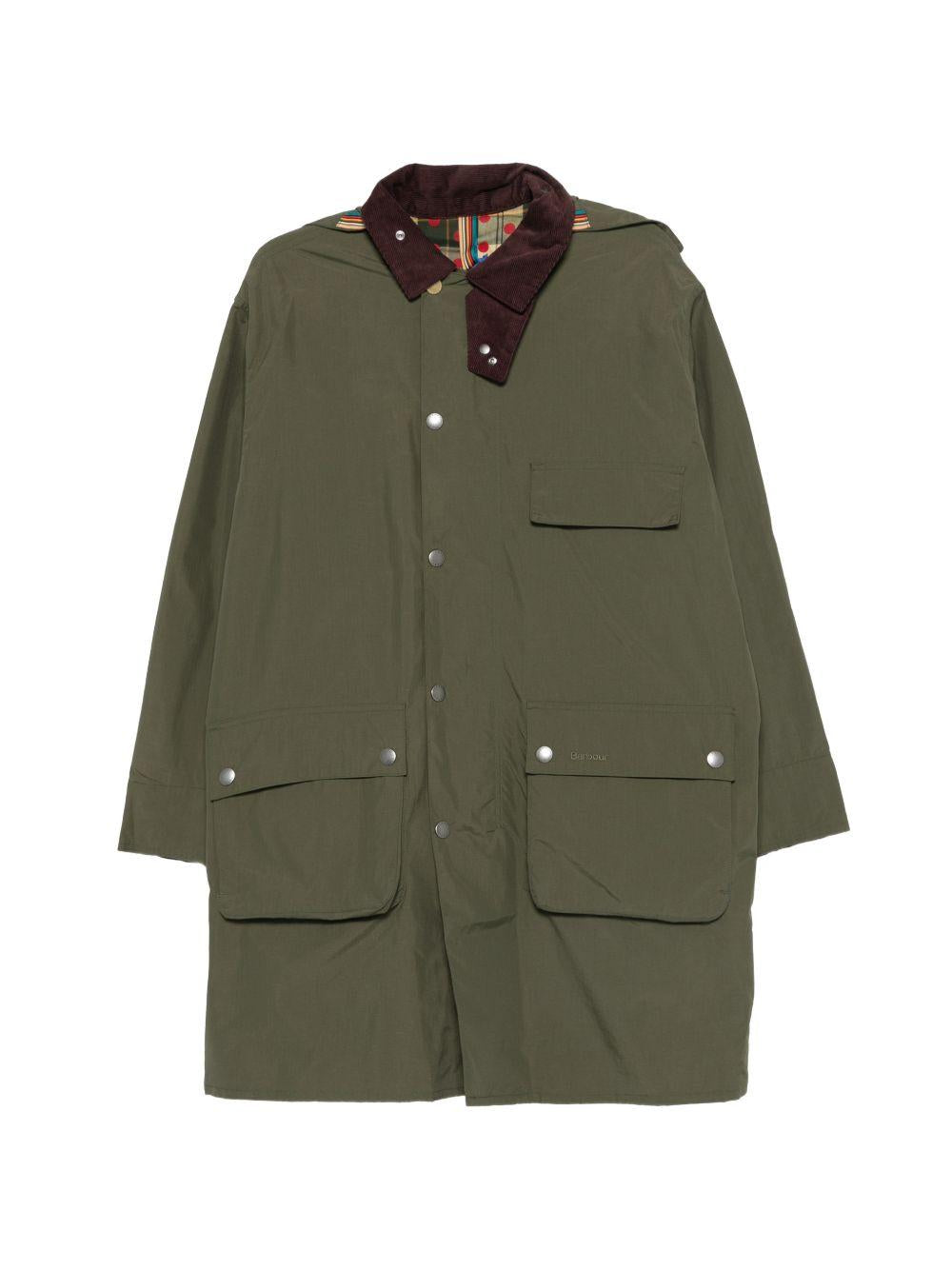Cappotto con tasche in verde Barbour x paul smith - uomo 