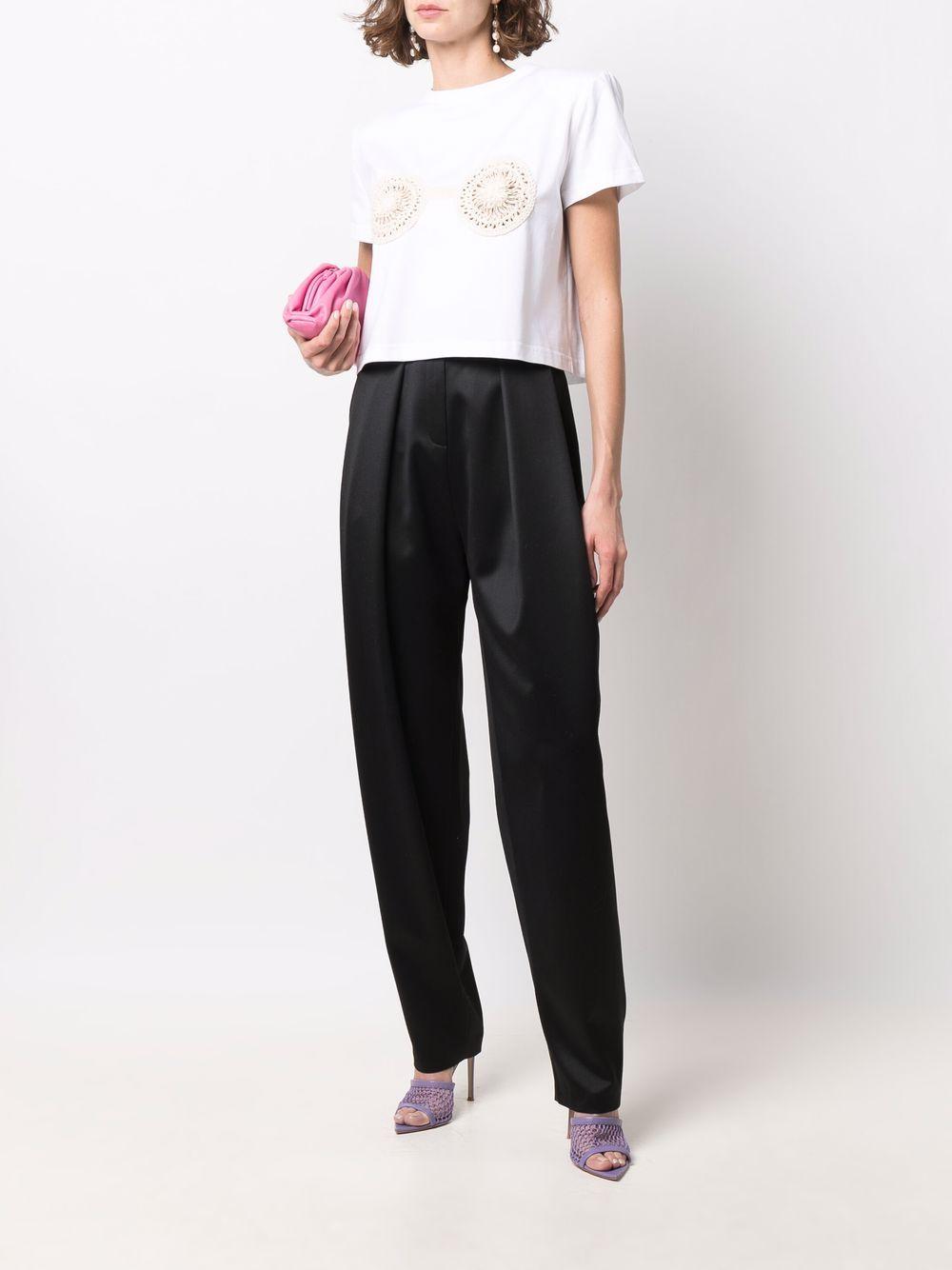 T-shirt con dettagli all'uncinetto in bianco - Magda butrym - donna 