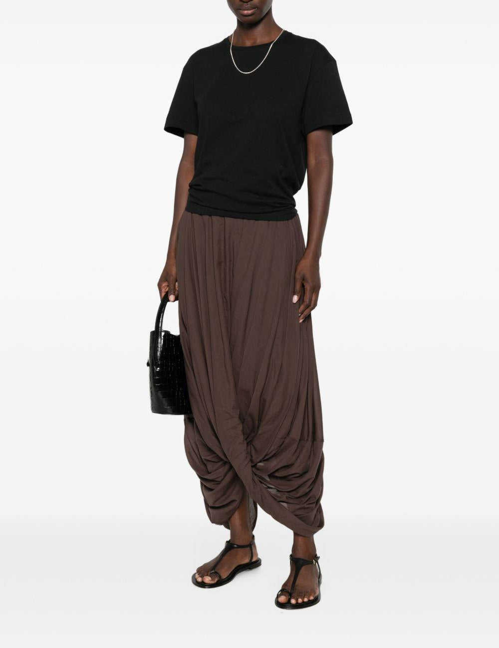 Gonna asimmetrica drappeggiata Cocoon in marrone 
