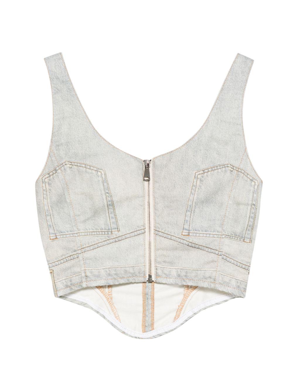 Top smanicato con scollo a V in blu Haikure - donna 