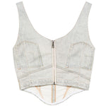 Top smanicato con scollo a V in blu Haikure - donna 