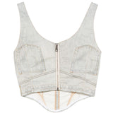 Top smanicato con scollo a V in blu Haikure - donna 