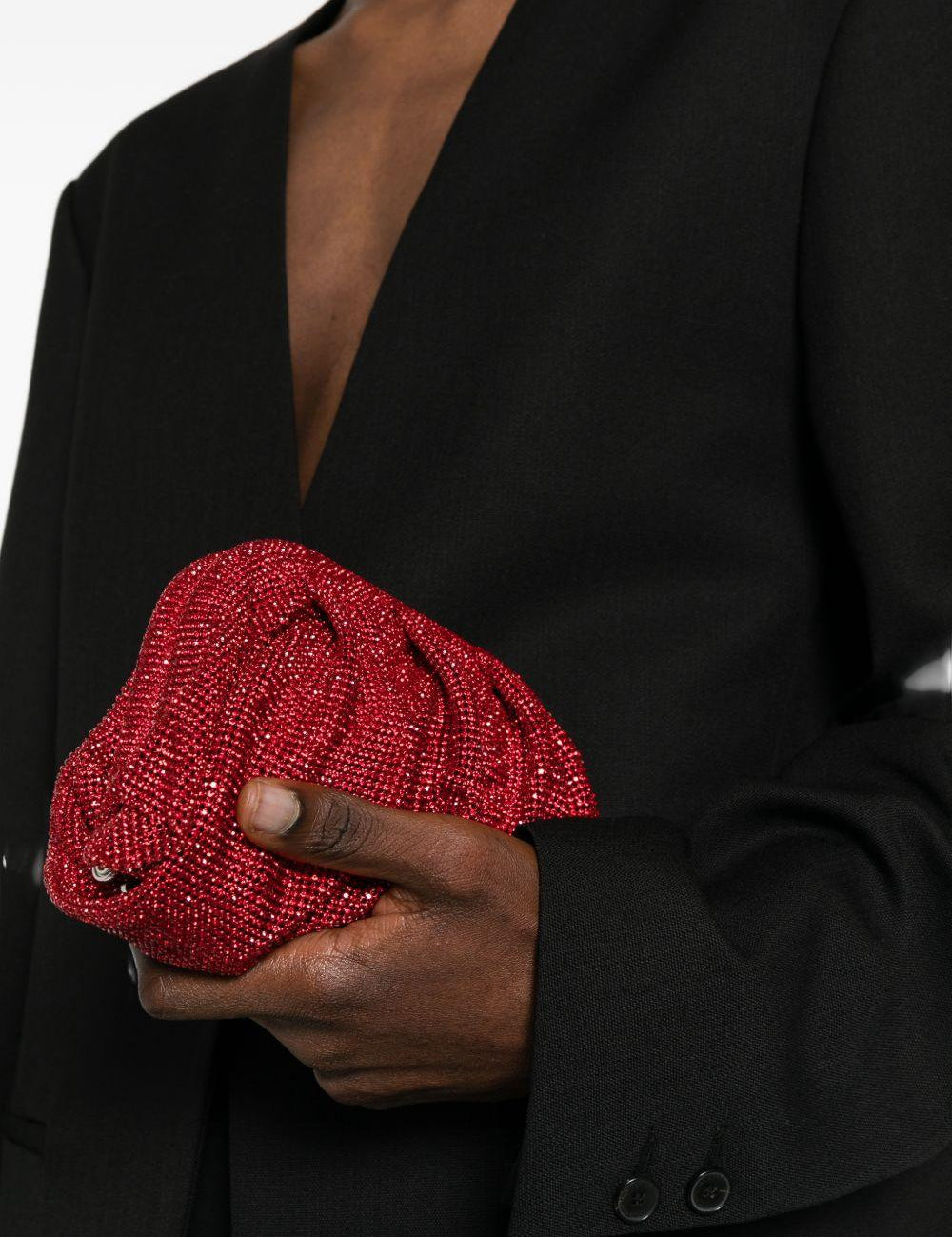 Clutch Venus piccola con cristalli in rosso Benedetta Bruzziches - donna 