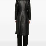 Cappotto slim in pelle in nero Toteme - donna 