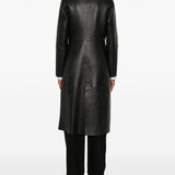 Cappotto slim in pelle in nero Toteme - donna 