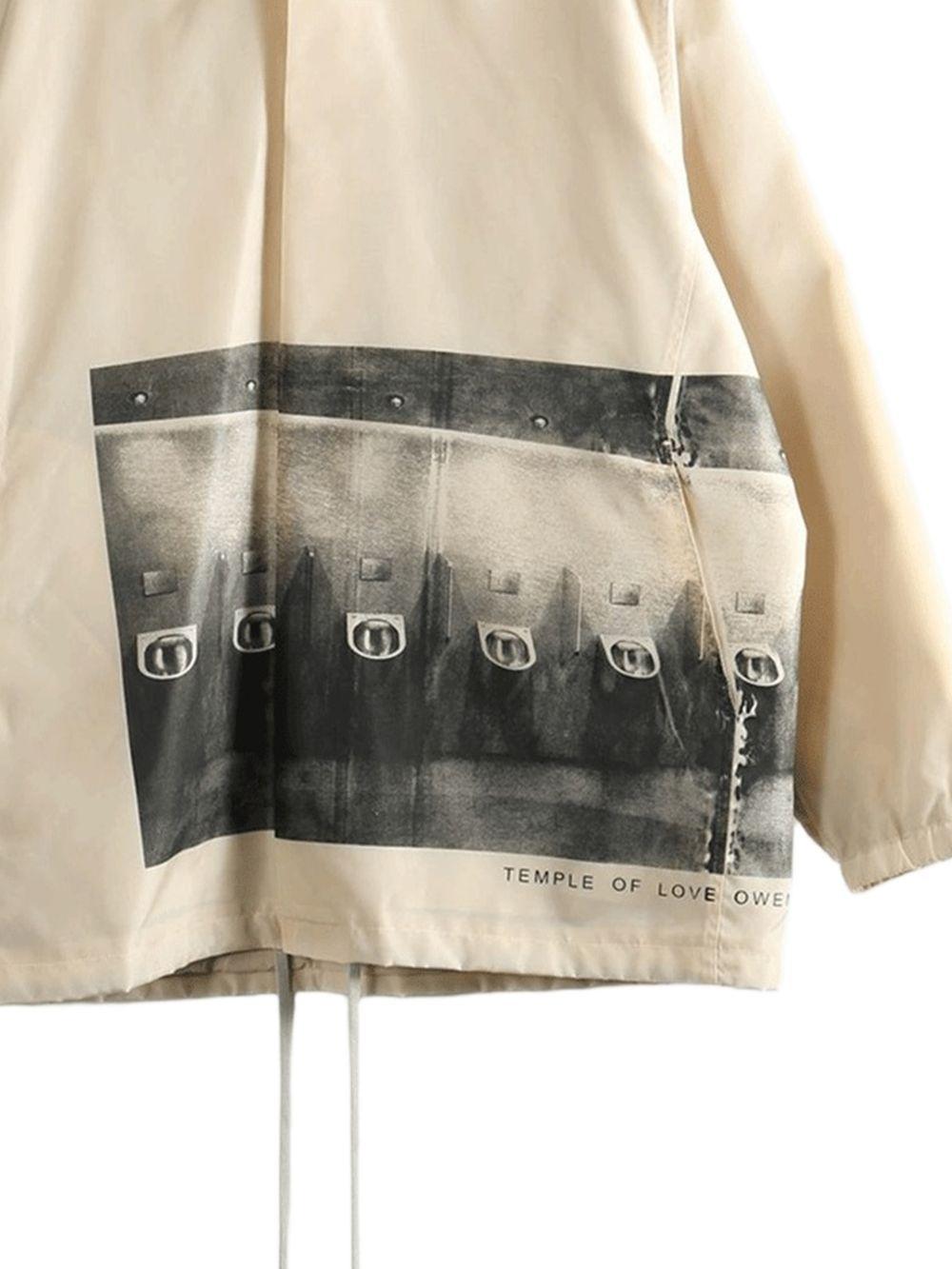 Giacca con cappuccio per tour del tempio in beige Rick owens - uomo 