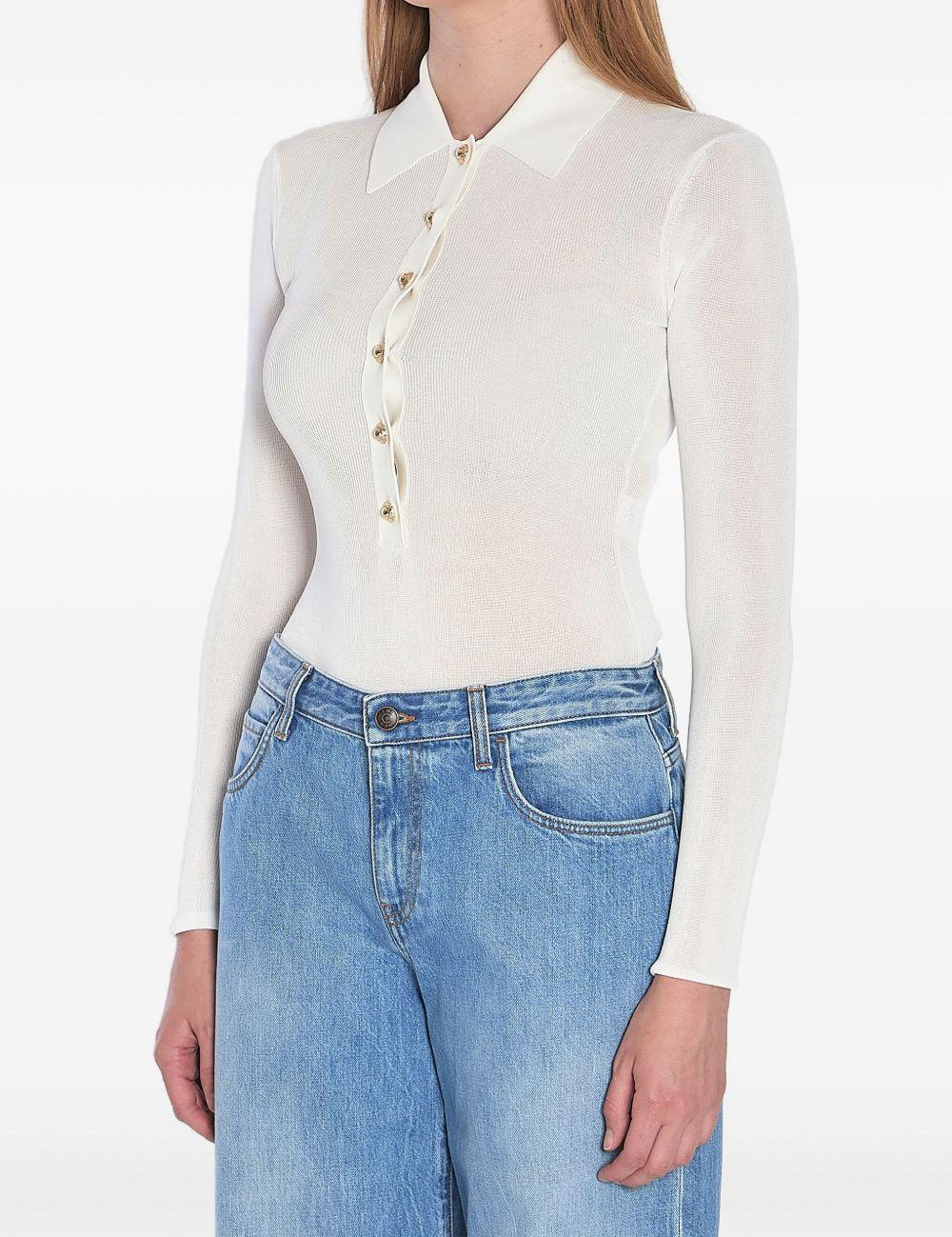 Body in maglia a maniche lunghe in bianco Self-portrait - donna 