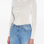 Body in maglia a maniche lunghe in bianco Self-portrait - donna 
