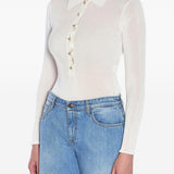 Body in maglia a maniche lunghe in bianco Self-portrait - donna 