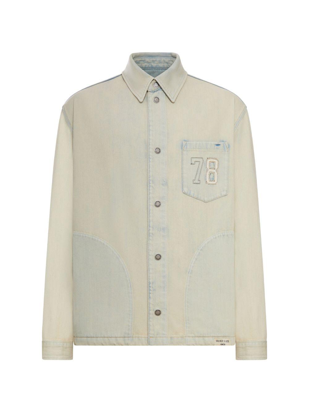 Camicia in denim a manche lunghe in celeste Golden goose - uomo 