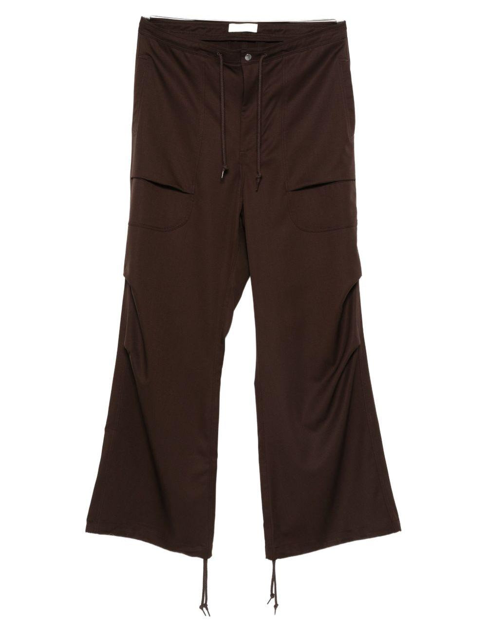 Pantaloni cargo con coulisse in marrone Entire studios - unisex 