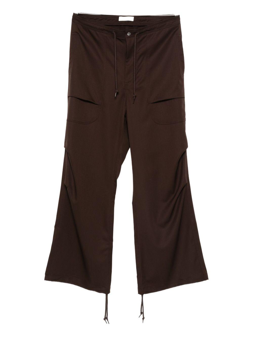 Pantaloni cargo con coulisse in marrone Entire studios - unisex 