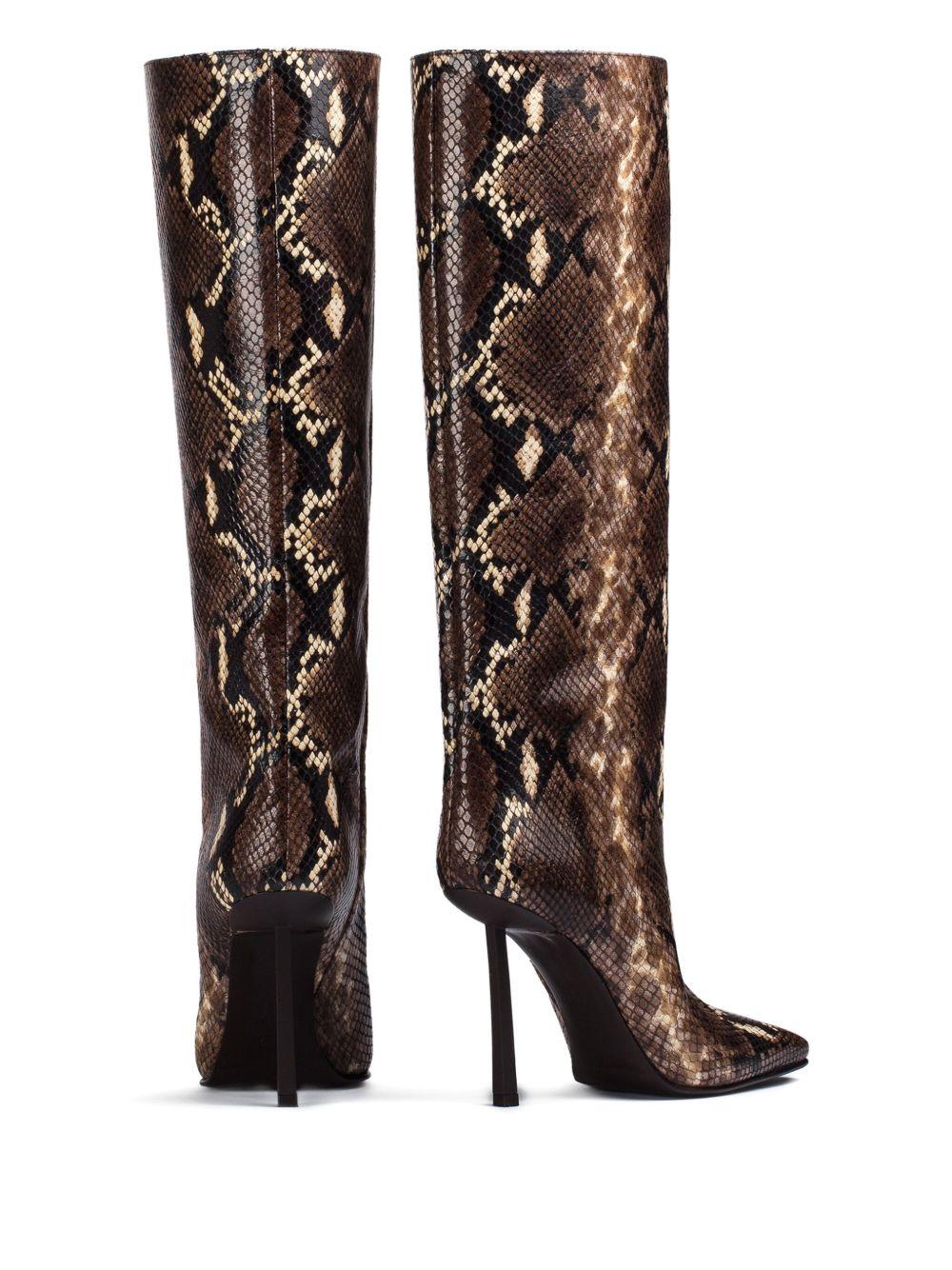 Stivali Vittoria in pelle stampata effetto serpente in marrone Le silla - donna 
