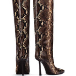 Stivali Vittoria in pelle stampata effetto serpente in marrone Le silla - donna 