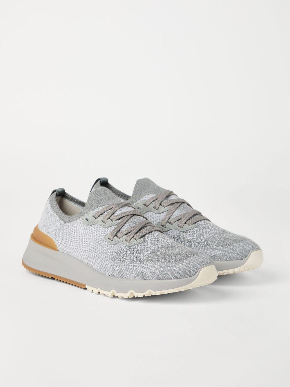 Sneakers in maglia in grigio Brunello cucinelli - uomo 