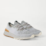 Sneakers in maglia in grigio Brunello cucinelli - uomo 