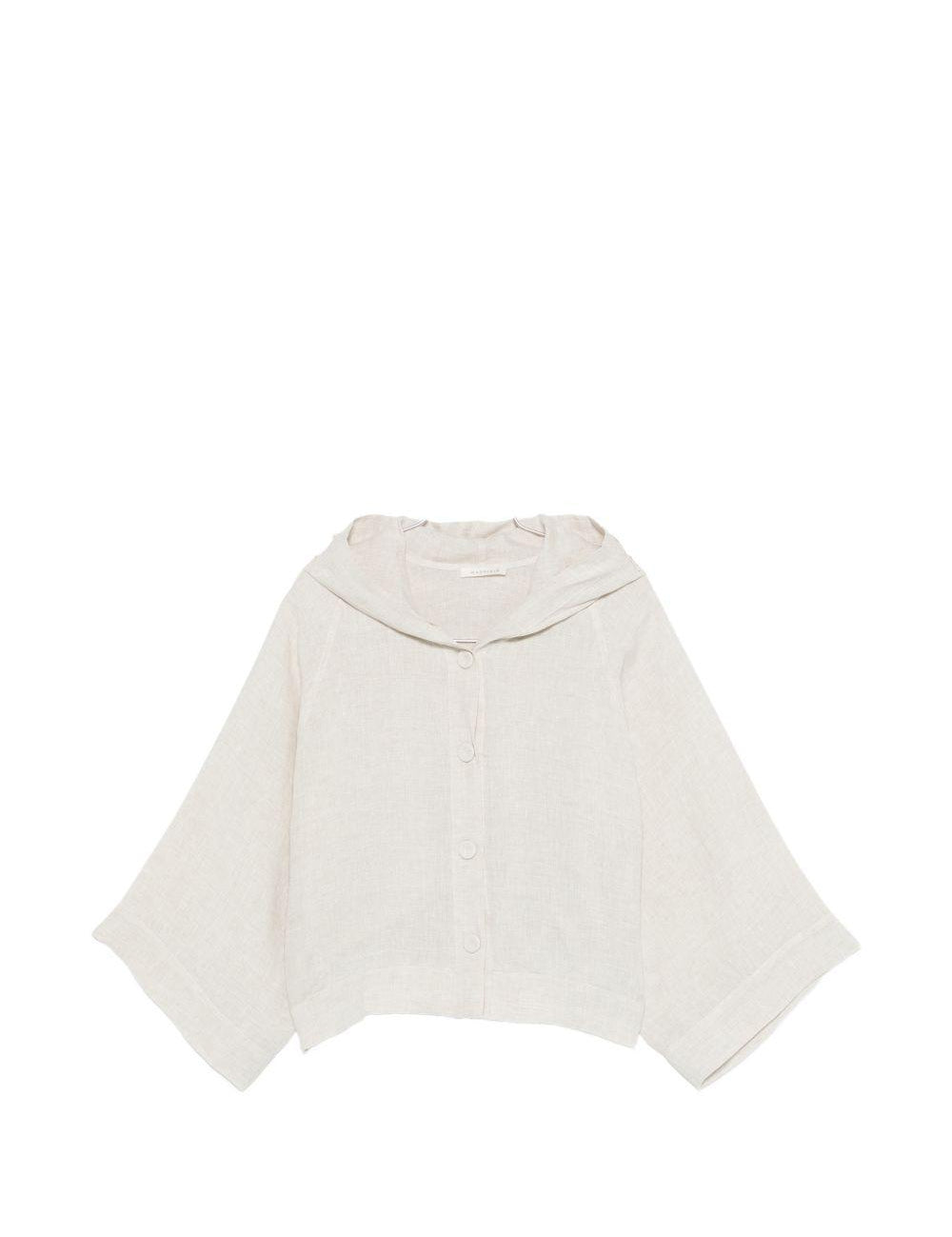 Giacca con cappuccio ricamato in avorio Maurizio - donna 