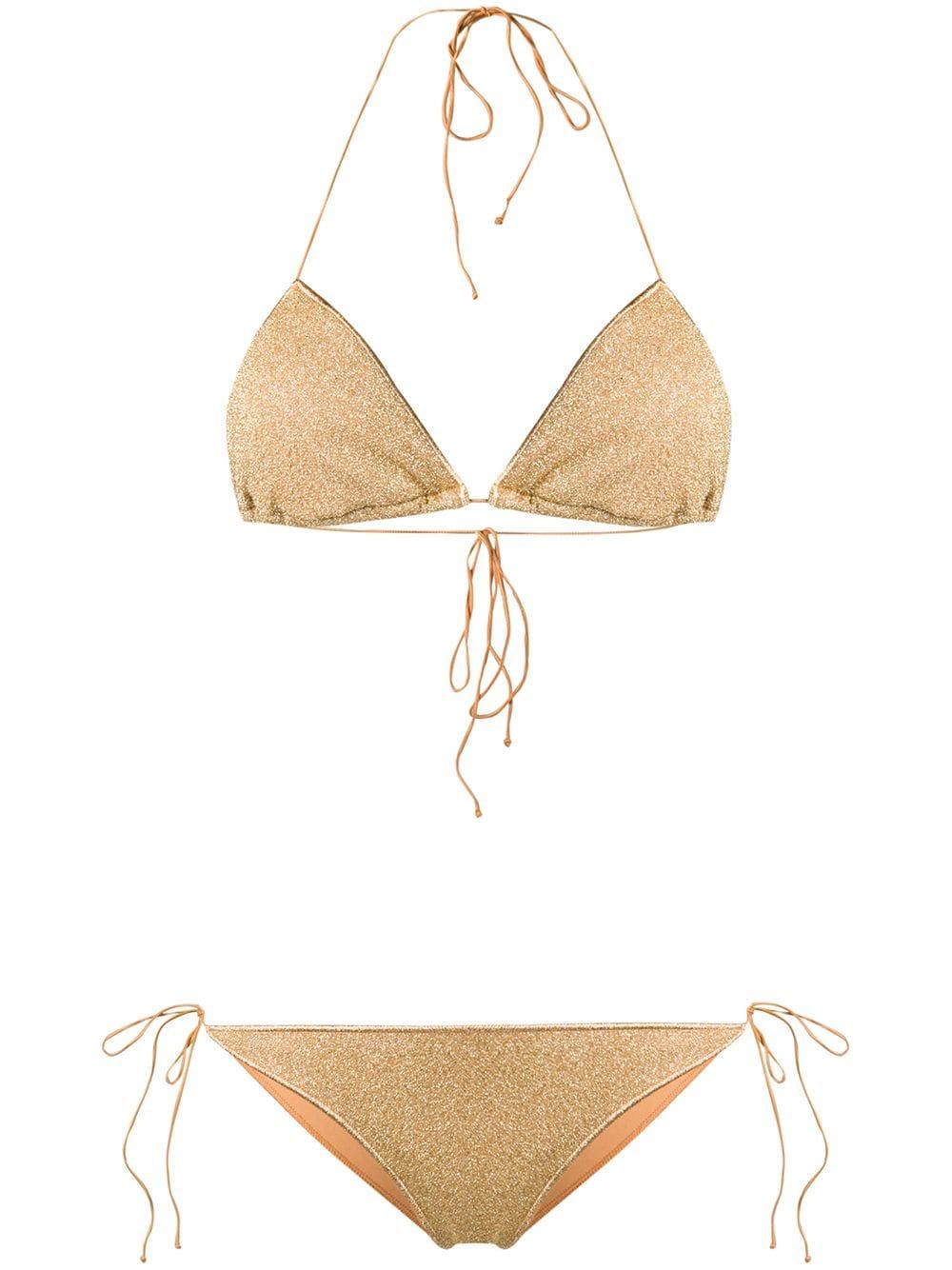 Bikini due pezzi Lumière in oro Oséree - donna 