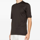 T-shirt a maniche corte con scollo rotondo in marrone Zegna - uomo 