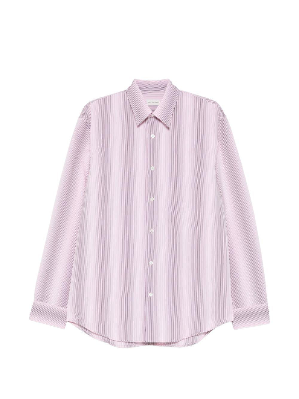Camicia a righe caper in rosa e bianco Dries van noten - uomo 