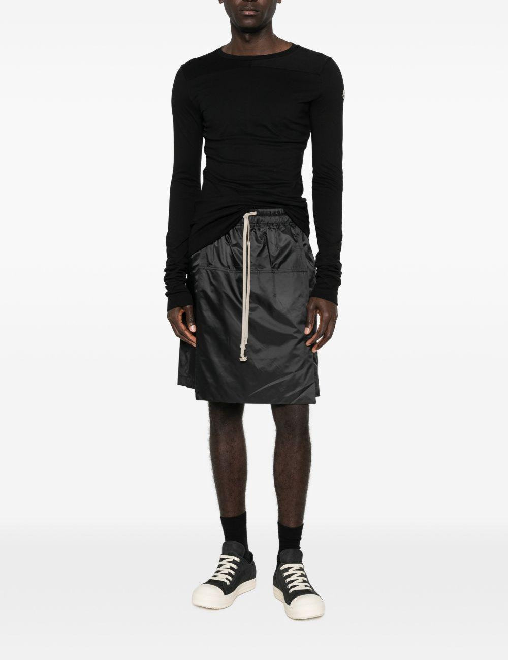 Top a maniche lunghe in cotone grider in nero Rick Owens x Moncler - unisex 