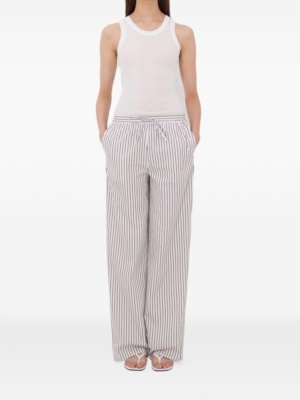 Pantaloni CISCO a righe in azzurro e rosso Loulou de saison - donna 