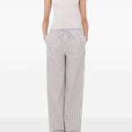 Pantaloni CISCO a righe in azzurro e rosso Loulou de saison - donna 
