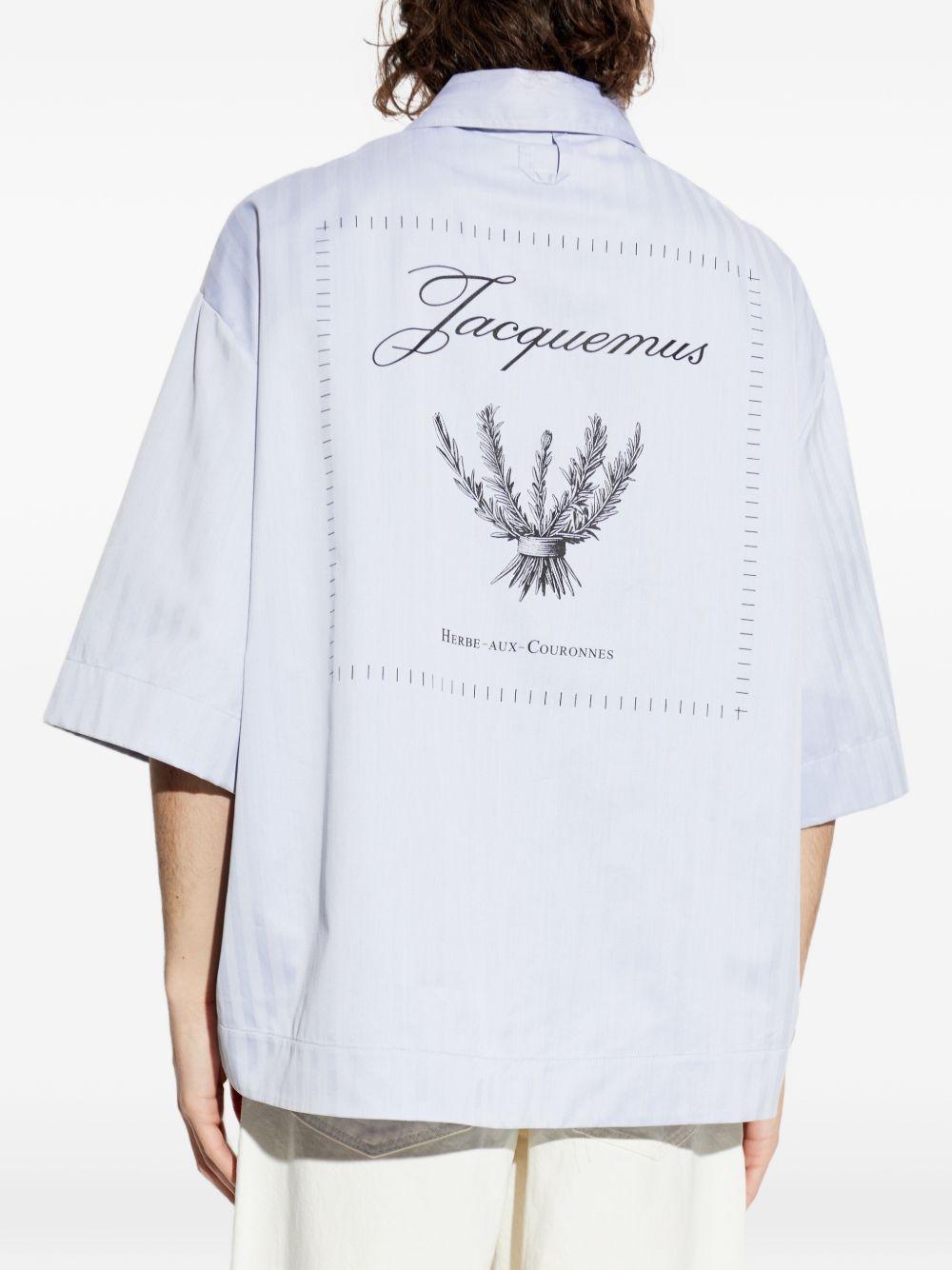 Camicia a maniche corte la chemise gardian in blu Jacquemus - uomo 