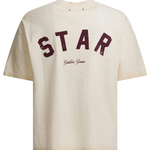 T-shirt con logo goffrato in avorio Golden goose - unisex 