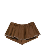 Shorts con volant in marrone giuseppe di morabito - donna 