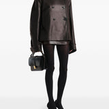Giacca a collo alto in pelle dean in marrone Khaite - donna 