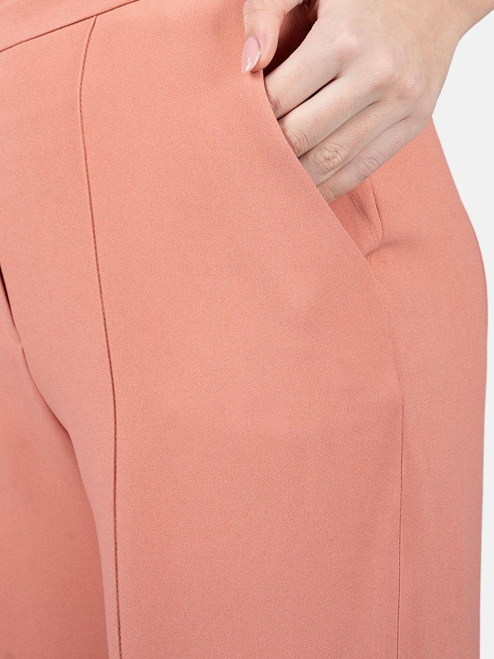 Pantaloni flared in cady a vita alta in rosa Elie Saab - donna 