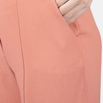 Pantaloni flared in cady a vita alta in rosa Elie Saab - donna 