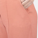 Pantaloni flared in cady a vita alta in rosa Elie Saab - donna 