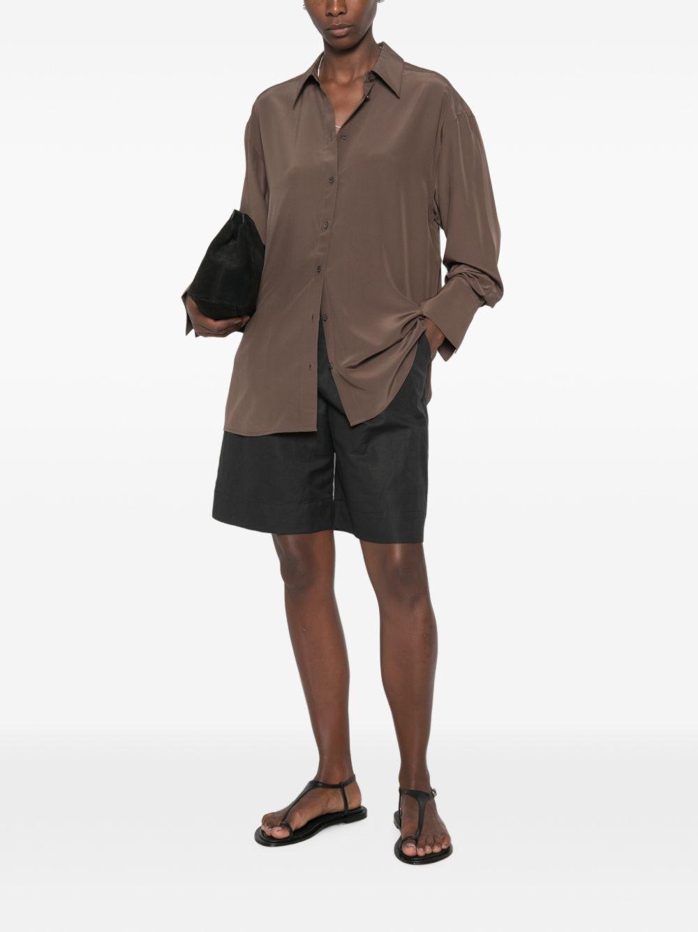 Camicia in seta in marrone 