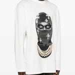 Felpa girocollo Mask Crosses in bianco Ih nom uh nit - uomo 