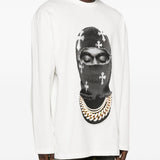 Felpa girocollo Mask Crosses in bianco Ih nom uh nit - uomo 