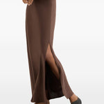 Gonna maxi con spacco in marrone Brunello cucinelli - donna 