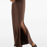 Gonna maxi con spacco in marrone Brunello cucinelli - donna 