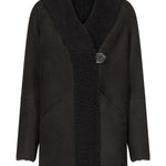 Cappotto con cappuccio isak in nero Loulou de saison - donna 