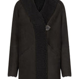 Cappotto con cappuccio isak in nero Loulou de saison - donna 