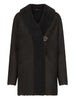 Cappotto con cappuccio isak in nero Loulou de saison - donna