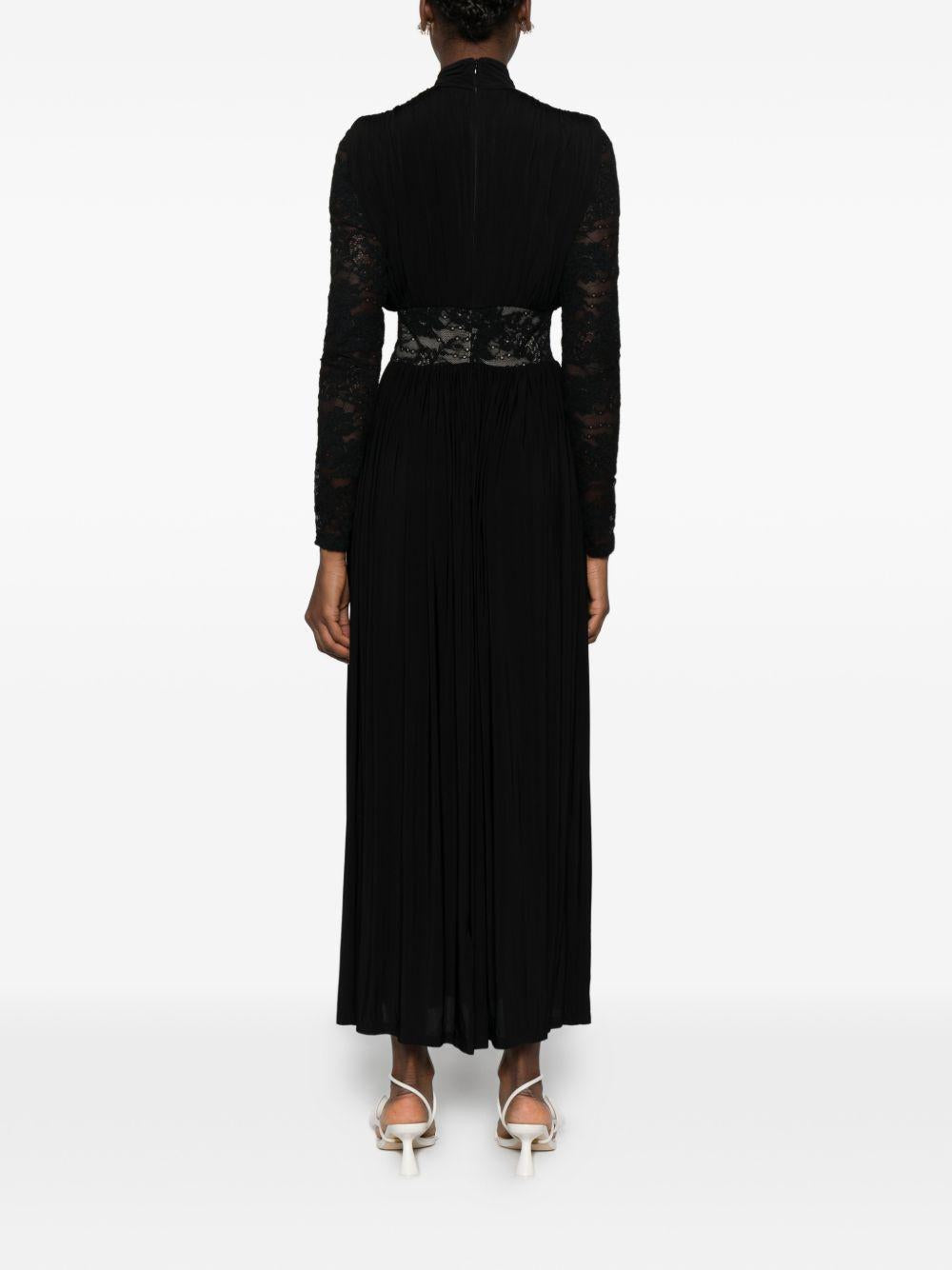 Abito lungo con inserti in pizzo in nero Zimmermann - donna 