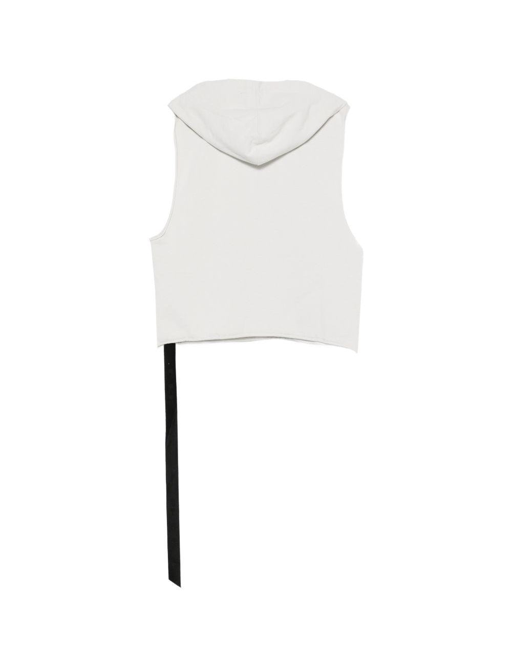 Felpa senza maniche con coulisse in bianco Rick owens drkshdw - uomo 