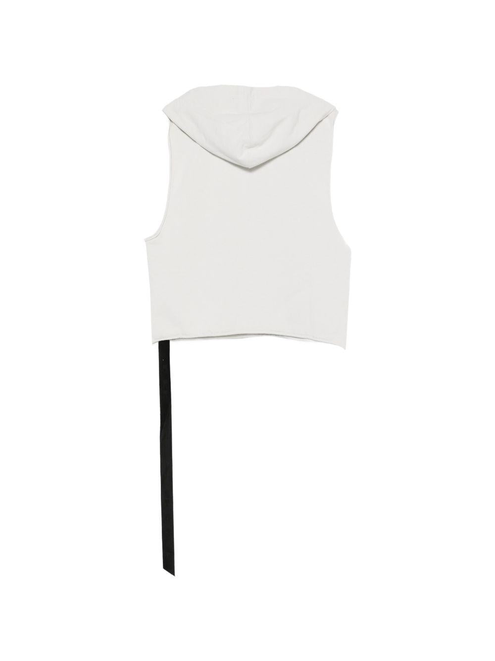 Felpa senza maniche con coulisse in bianco Rick owens drkshdw - uomo 