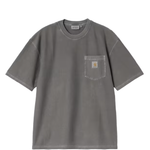 T-shirt con logo in grigio carhartt wip - uomo 